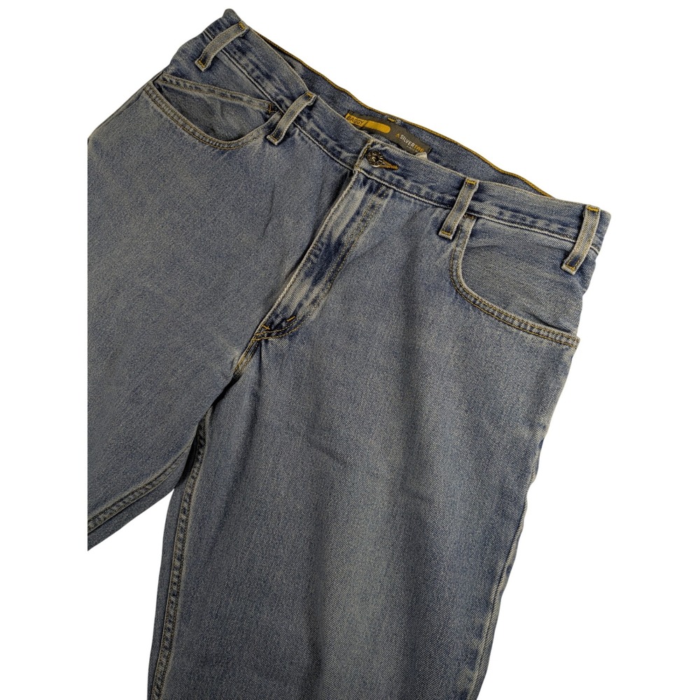 Vintage Silver Tab Baggy Jeans Y2K Mens Fits 34x27 Light Wash Denim Levi Strauss
